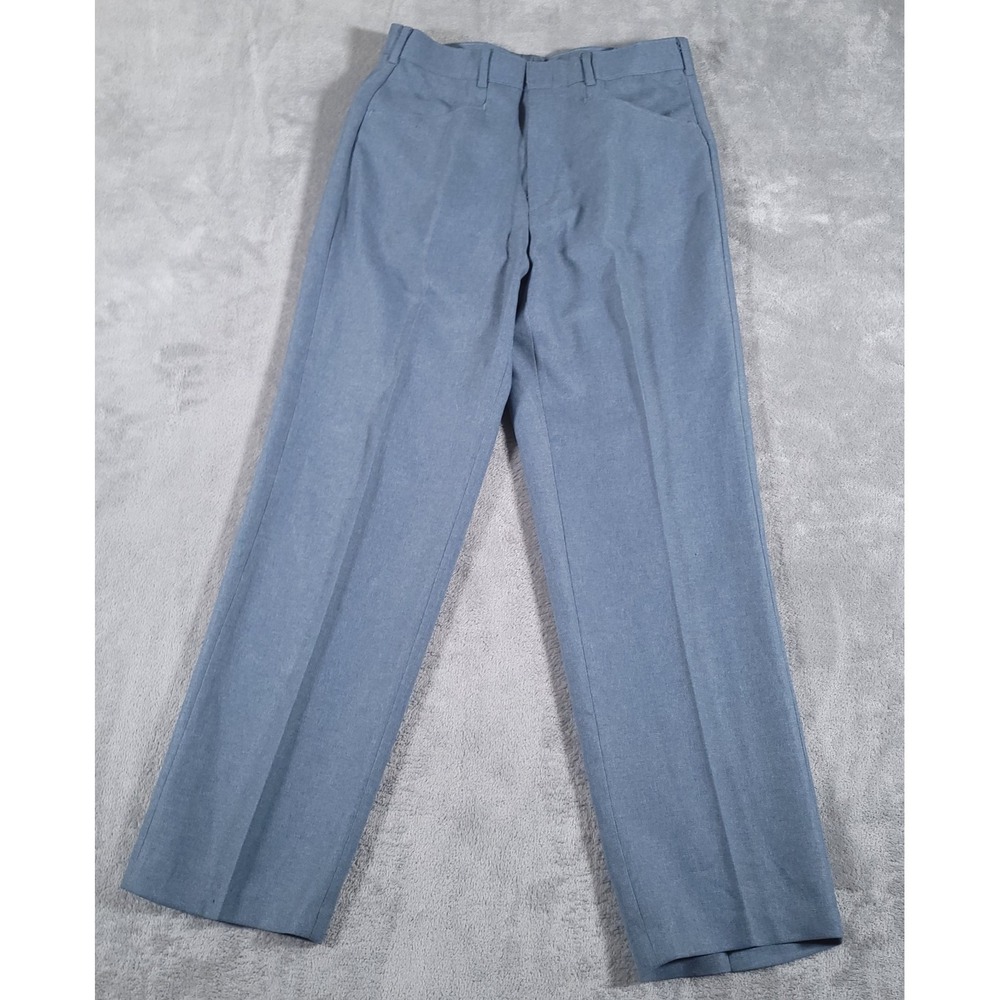 VTG Levi's Action Slacks Mens 32x30 (Fit 30x29) Blue Dress Pants 100% Polyester